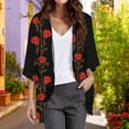 thumbnail image 2 of Women's Casual F Fashion Print Lightweight And Comfortable Beach Vacation Chiffon Cardigan Sun Cardigan Sun Protection Clothing Women Long Sleeve Shirts for Women, 2 of 7