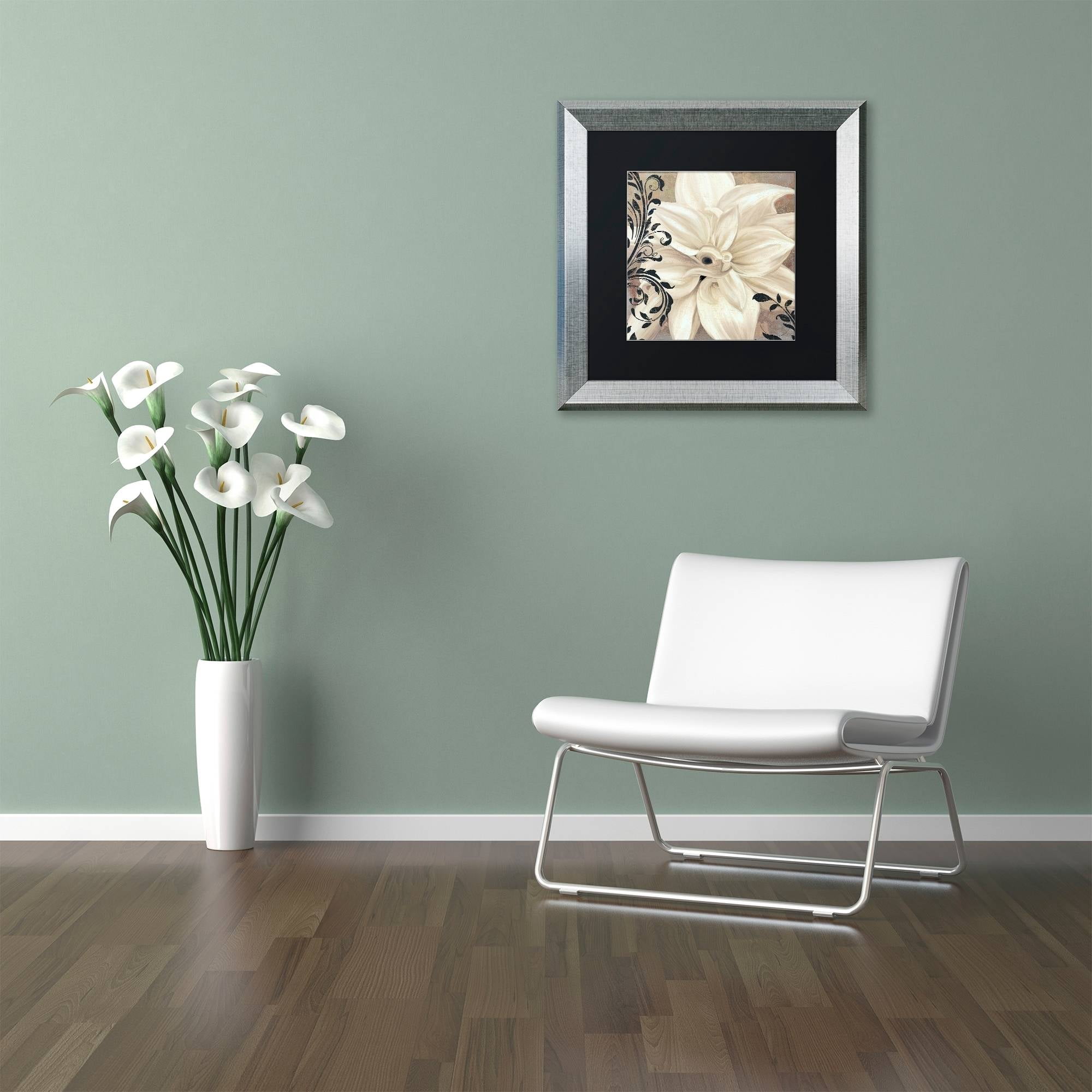 Trademark Fine Art "Winter White II" Canvas Art by Color Bakery Black Matte, Silver Frame