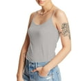 thumbnail image 2 of Hanes Womens Stretch Cotton Cami with Built-In Shelf Bra, 2XL, Grey Heather, 2 of 6