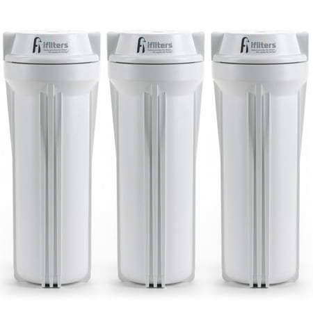 

3pc Water Filter Housings For RO DI or Drinking Water Filtration Systems 1/4 Ports