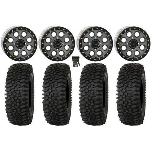 System 3 SB-7 15" Wheels Ti (4 3) 32" Roctane STX Tires Sportsman RZR Ranger