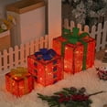 thumbnail image 6 of KQJQS Christmas Lighted Gift Boxes, Pre-lit 30 LED Light Up Present Boxes Ornament Decorations with Ribbons for Indoor Outdoor Xmas Tree Home Yard Lawn Decor Set of 3, 6 of 7