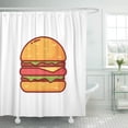 thumbnail image 1 of ABPHQTO Cortina de ducha Hamburger Burger Cheeseburger Outline Line Food Blanco Cortina de ducha 152x180 cm ABPHQTO PKNMT60x72Shower-7192, 1 of 2