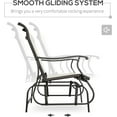 thumbnail image 4 of ZOPan 2-Person Outdoor Glider Bench，Patio Glider Loveseat Chair with Powder Coated Steel Frame，2 Seats Porch Rocking Glider for Backyard, Lawn, Garden and Porch, Cream White, 4 of 9