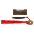thumbnail image 6 of Chinese Antique Lock, Retro Classic Pattern Brass 2x0.8in Horizontal Padlock for Boxes, 6 of 8