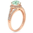 thumbnail image 4 of 1.49 ct Heart Cut Simulated Green Diamond with Simulated Diamond Halo Accents 18K Rose Gold Womens Engagement Ring, 4 of 5