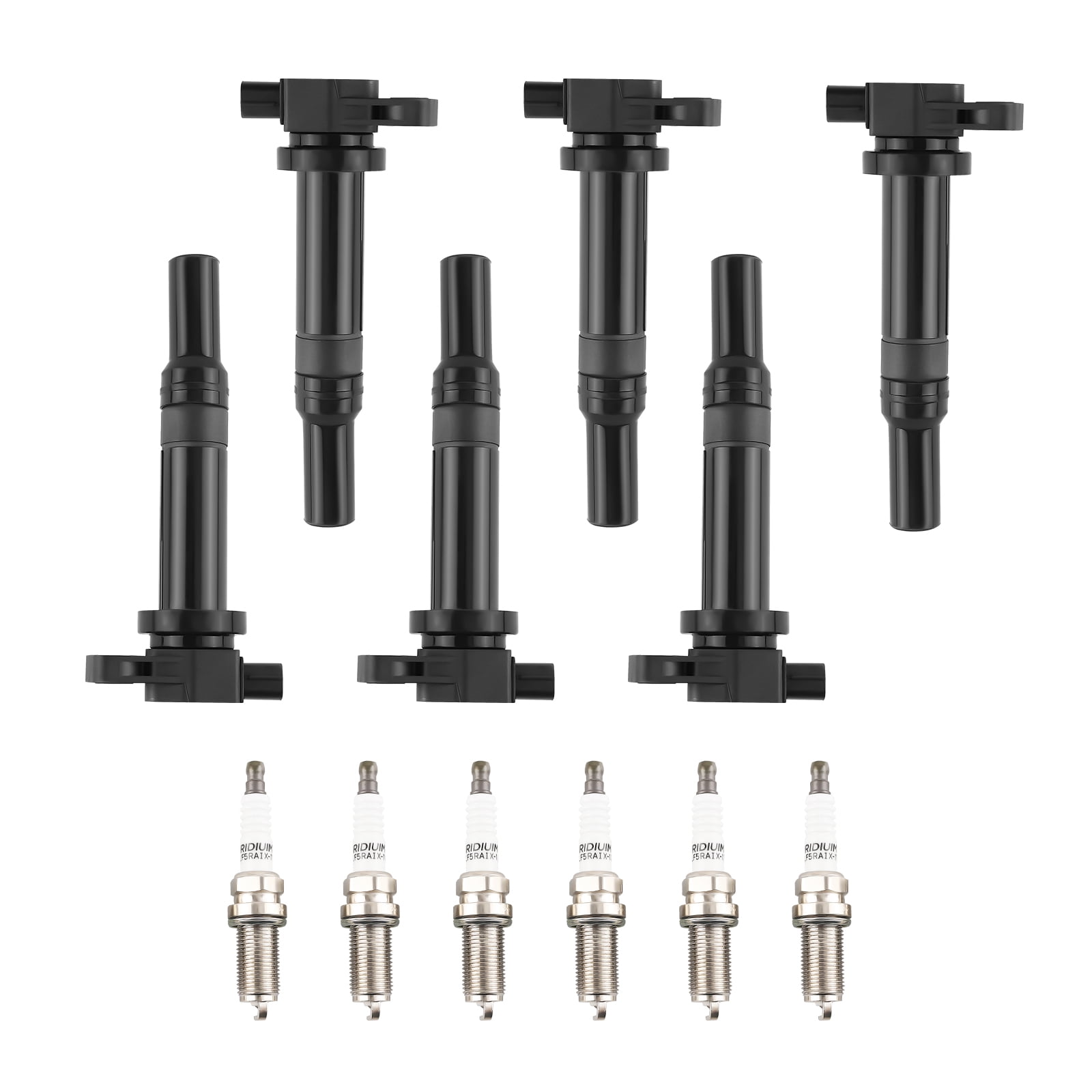 maXpeedingrods UF558 Set of 6 Ignition Coil Pack and Iridium Spark Plugs Fit for Hyundai Santa Fe 07 08 09 V6 2.7L, for Kia Magentis Optima Rondo, Ignition Coil Kit Replaces UF-558 273013E400