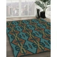thumbnail image 2 of Ahgly Company Indoor Square Patterned Dark Coffee Brown Area Rugs, 7' Square, 2 of 6