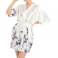 thumbnail image 5 of Women Silk Nightgown Summer Loose Fit Printed Satin Robes For Women Short Kimono Bridesmaids Lightweight Soft Lingerie Robes, 5 of 6