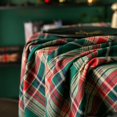 thumbnail image 5 of Promotion Clearance Retro Christmas Tablecloth American Plaid Tablecloth Plaid Linen Cotton Picnic Blanket Table Cover (Red and Green, 39.37inch), 5 of 7