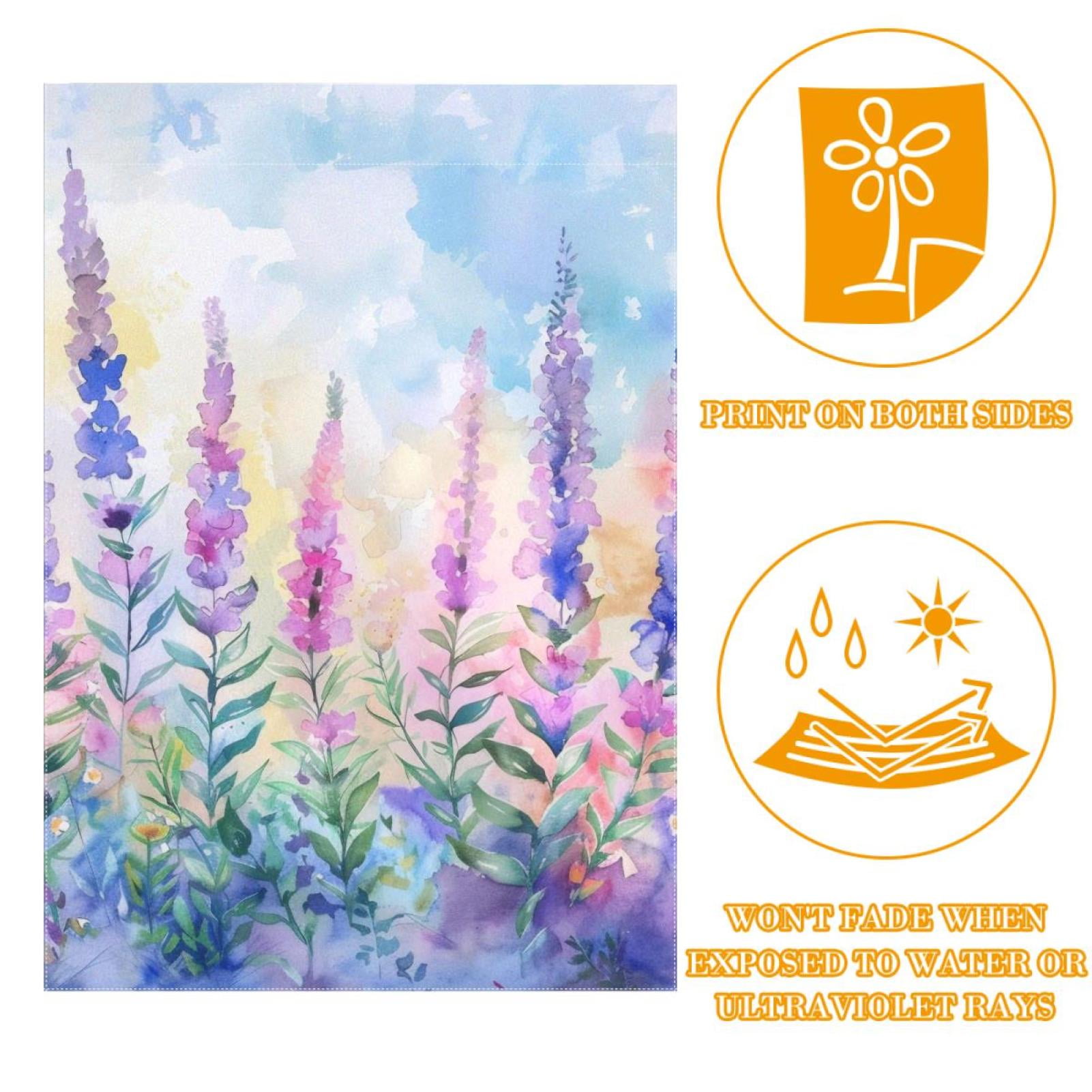 Lavender and Wild Herbs Double Sided Garden Flag Decorative Weather Resistant Yard Flag, Large DIY Vertical Flag for Farmhouse Patio Lawn, 28x40 Inch