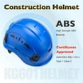 thumbnail image 2 of KAYGO Vented Hard Safety Helmet, ABS Work Helmet with Adjustable 6-Point Suspension, ANSI Z89.1 Certified, Blue, 1 Count, 2 of 7