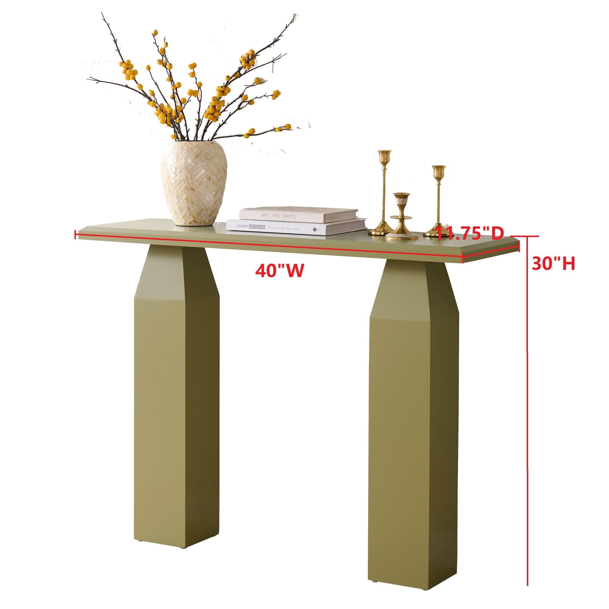Kings Brand Furniture Sienna Console Table – Wood Rectangular Entryway & Sofa Table with Tapered Pedestal Legs, Modern Narrow Accent Table for Living Room, Hallway, or Behind Sofa (Lemon Pepper)