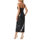 thumbnail image 3 of VESTIDO DE MUJER INSPIRE CHIC Brillante Metálico Tirantes de Espagueti Cuello en V Profundo Aberturas Laterales Vestido Maxi L Negro, 3 of 6