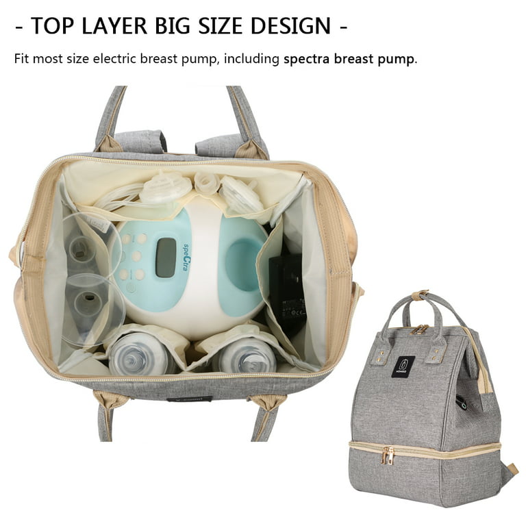 MOMIGO Breast Pump Backpack - Lunch Bag Double Layer with