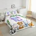 thumbnail image 4 of Feelyou Dreamy Axolotl Animal Bedding Comforter Set, Cartoon Cheetah Elephant Zebra Lover Twin Comforter Sets, Teens Kids Boys Girls Reversible Bedding Set, Ultra Soft Bedroom Decor, 2 Pieces, 4 of 9