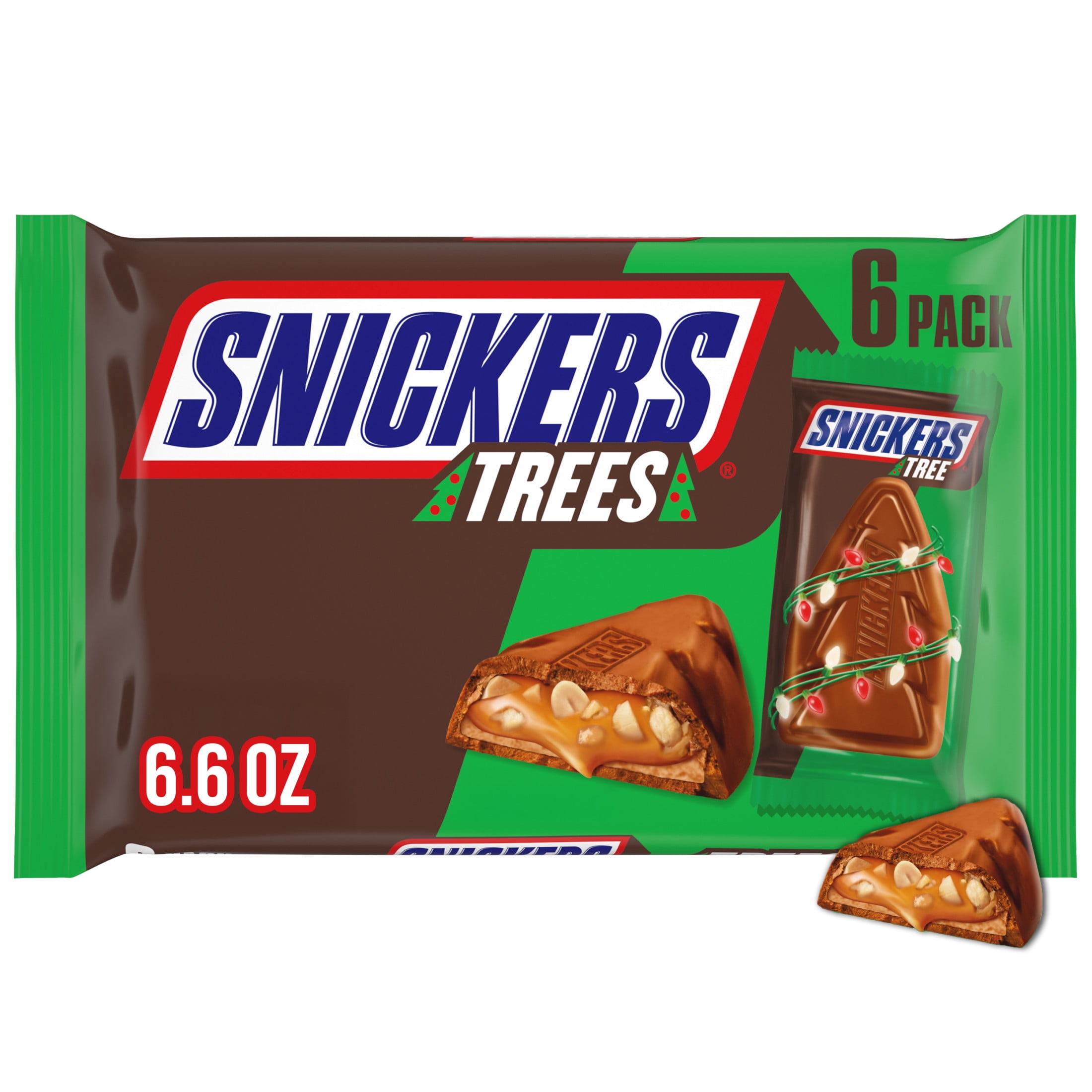 (2 pack) Snickers Trees Chocolate Christmas Candy Bars - 6 Ct