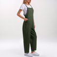 thumbnail image 4 of Combinaison Décontractée Confortable pour Femme, Couleur Unie, avec Poches, Printemps Été, Combinaison Boutonnée Décontractée, Combinaison pour Femme, Vert G, 4 of 7