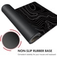 thumbnail image 3 of Gaming Mouse Pad XXL XL Large Mouse Pad Long Extended Big Mousepad Non-Slip Rubber Keyboard Mouse Pad with Stitched Edges for Laptop Home Office (31.5x11.8x0.08 Inch) \u2026 (Topographic Map Balck), 3 of 6