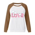 thumbnail image 2 of Gibobby Sudadera Mujer Moda Mujer Día de San Valentín Divertido Estampado Mangas raglán Cuello redondo Sin sombrero Casual Sudadera con capucha Top 3 (Marrón, XXL), 2 of 5