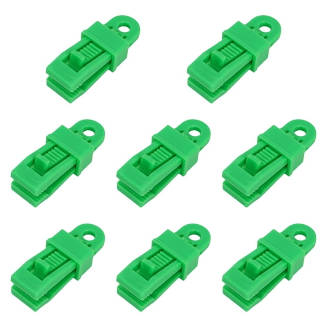 8 clips para lona, clips fijos para lona, cierres ajustables y versátiles, hebillas para carpas al aire libre para actividades al aire libre, picnic Verde