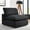 Black, variant on Commix Down Filled Overstuffed Boucle Fabric Loveseat in Light Gray