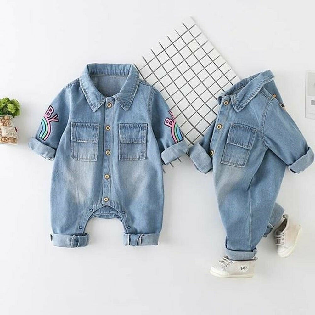 baby jeans romper