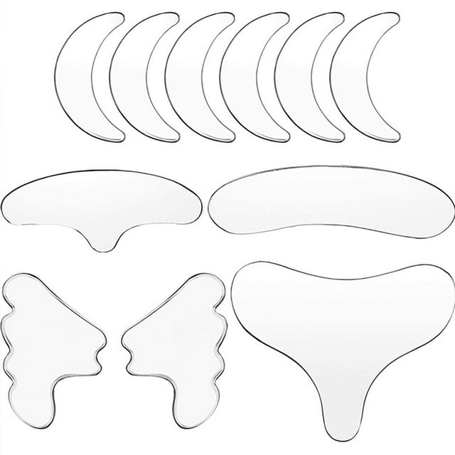 Visland 1 Ensemble Patch Anti-Rides Visage Doux Transparent Sans Traces Coussinet de Poitrine Invisible Prévention des Ridules de la Peau Réutilisable Yeux Cou Front Patch Anti-Rides Soins de la Peau