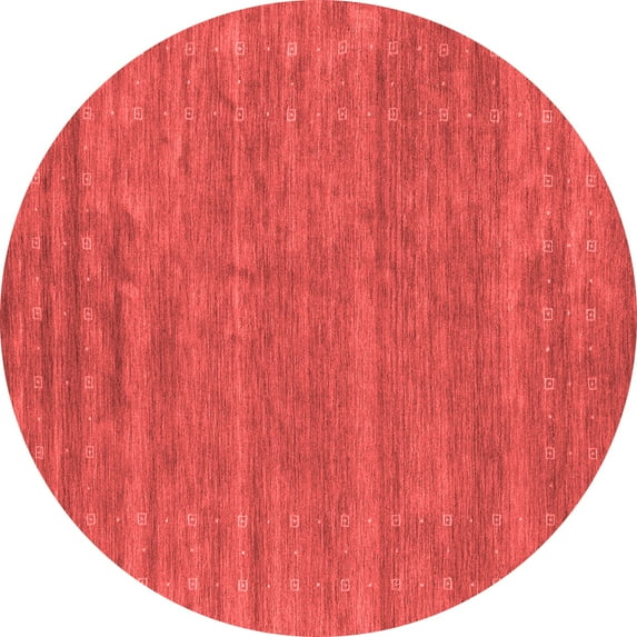 Ahgly Company Indoor Round Abstract Red Contemporary Area Rugs, 7' Round