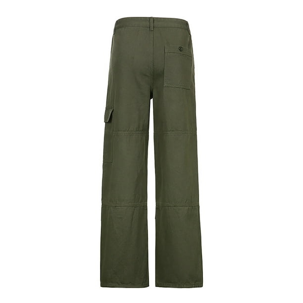 hoksml Cargo Pants Women Street Style Fashion Design Sense Multi Pocket  Overalls Drawstring Elastic Low Waist Sports Pants Clearance