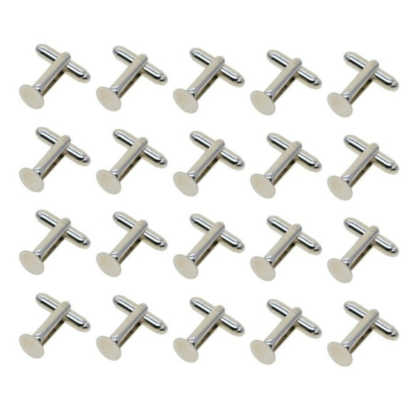 20Pc Silver Cuff Links Blanks 8mm Settings Base Men Cufflinks Findings