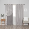 thumbnail image 3 of Aurora Home  Tulle & Linen Textured Blackout Mix & Match Curtains Dark Grey 52"W X 84"L 84 Inches, 3 of 5