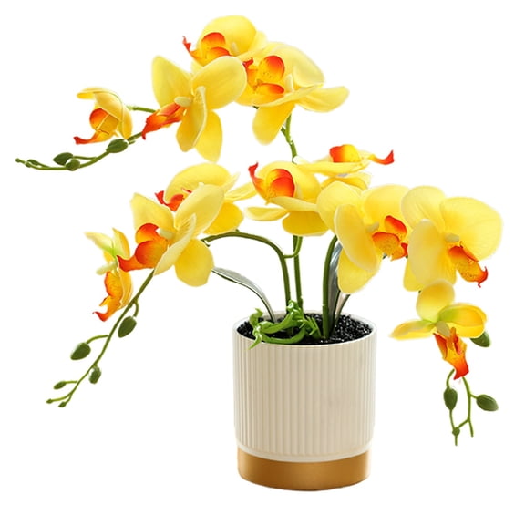 1Pc Butterfly Orchid Artificial Flowers Bonsai Orchid Phalaenopsis Flower Pot Fake Plants Home Wedding Decoration Arrangements