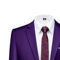 thumbnail image 4 of JUUYY Men's Suit Slim Fit 2 Button 2 Piece Suits Party formal Dress Solid Color Tuxedo Blazer Slid Color Jacket Pants Set Purple XXXXXXL, 4 of 6