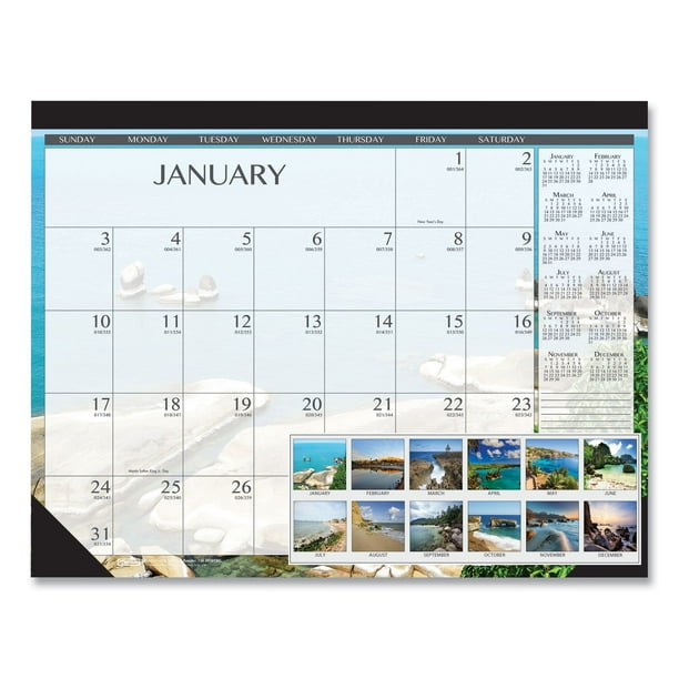House Of Doolittle Earthscapes Seascapes Desk Pad Calendar, 18.5 X 13