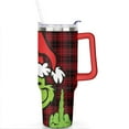 thumbnail image 2 of 40oz Grinchmas Christmas Stainless Steel Tumbler with Lid and Straw,Christmas Spill Proof Travel Cup Double Wall Vacuum Insulated Coffee Mug with Handle Red, 2 of 7