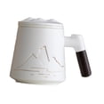 thumbnail image 4 of Taza de té de cerámica con asa para beber, ideal para jardín, hotel y bebidas. Blanco, 4 of 9
