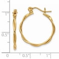 thumbnail image 3 of 14k Yellow Gold Twisted Circle Hoop Earrings Round, 3 of 7