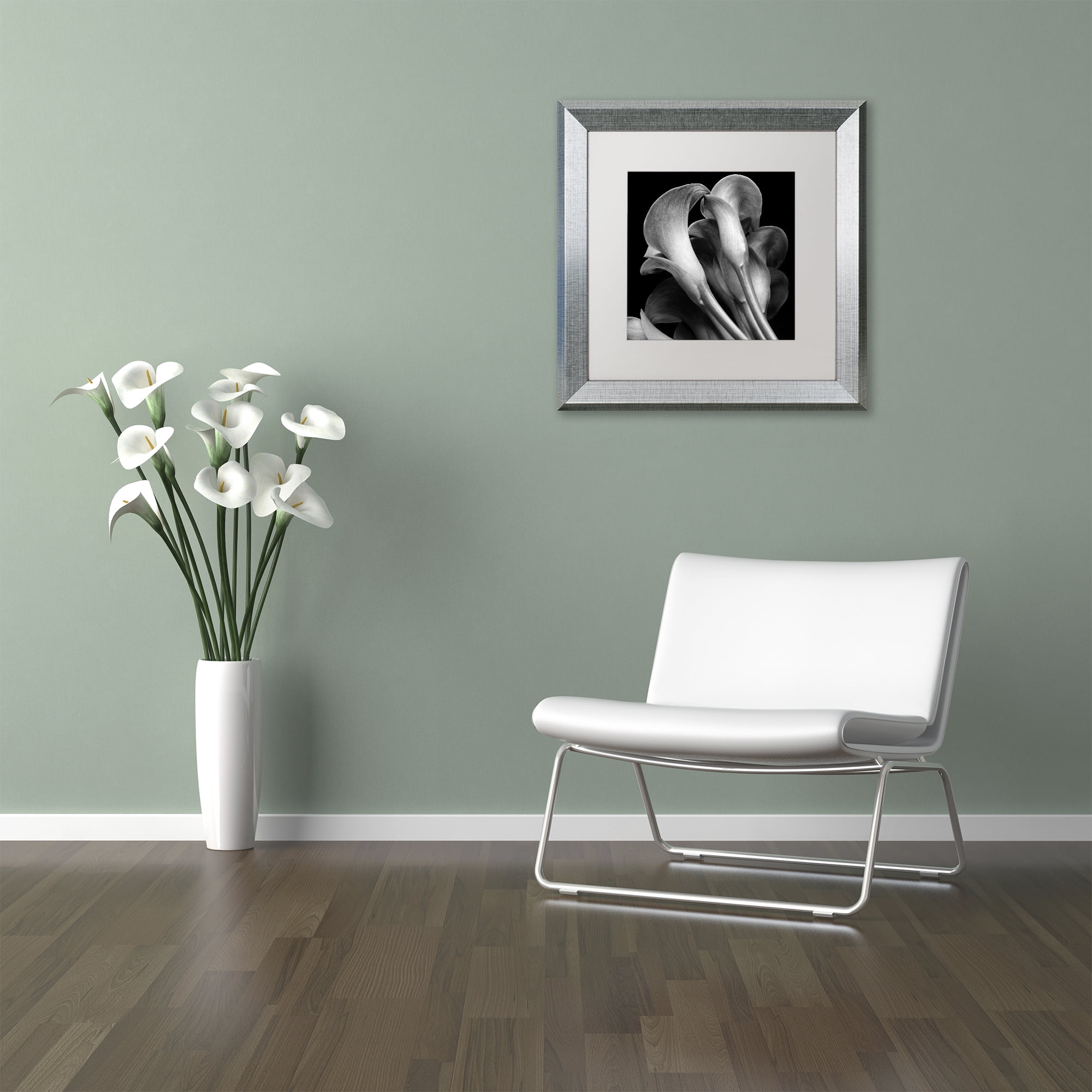 Michael Harrison 'Lillies' Matted Framed Art