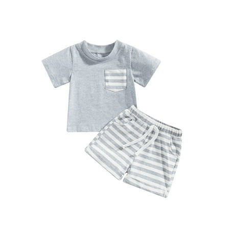 

Coduop Infant Baby Boys Summer Tracksuit Short Sleeve T-shirt Tops and Shorts 2Pcs Outfit Set