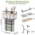 thumbnail image 2 of Yucurem Towel Racks for Bathroom, Metal Towel Storage Holder for Roll Towels, Wall Mounted Towel Organizer with Storage Basket and Wooden Shelf for Small Spaces, 2 of 9