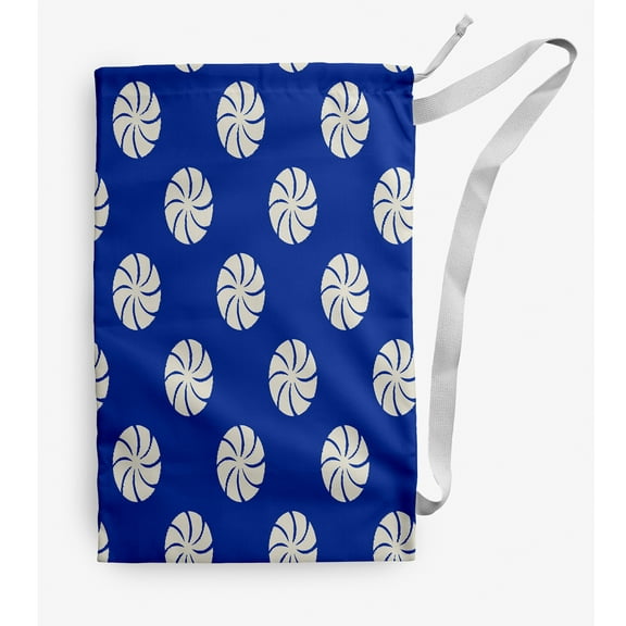 Simply Daisy Whirl of The Season Geometric 18 x 29 in Blue Laundry Bag