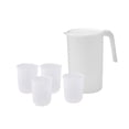 thumbnail image 4 of 2.5L Water Jug Pitcher with 4 Cups Wide Mouth Mix Drinks Container for Daily white, 4 of 8