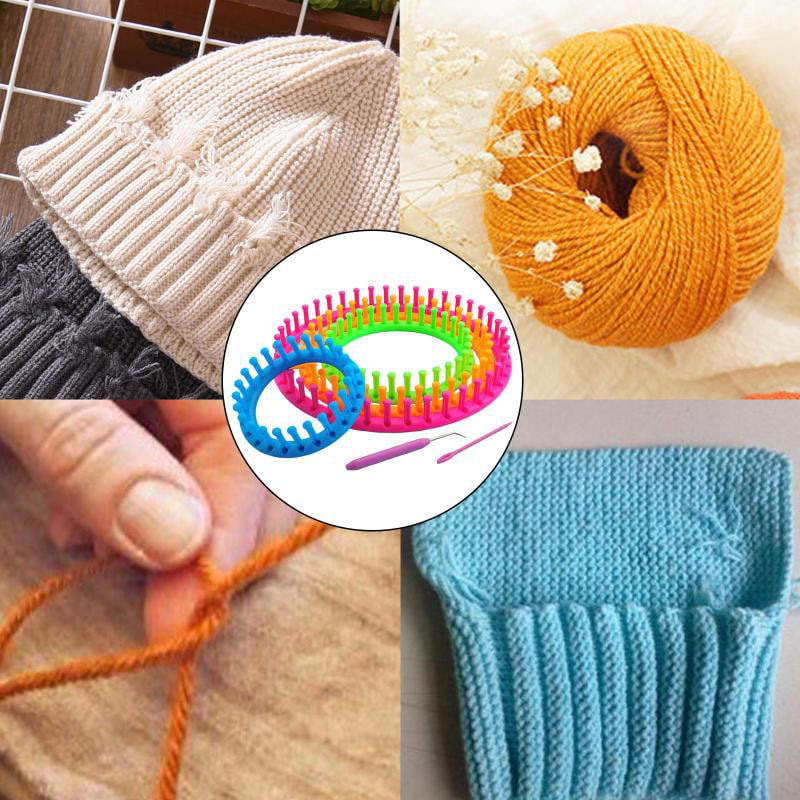 Round Knitting Loom Set Weave Yarn DIY Tool Crochet Hooks Knitting Hat Scarf Shawl Sweater Sock, Size: 13cm 19cm 23cm 28cm