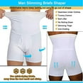 thumbnail image 3 of Men Tummy Control Shorts High Waist Slimming Body Shaper Compression Shapewear Belly Girdle Underwear Boxer Briefs, 3 of 6