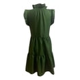 thumbnail image 3 of LOVZFMLL Robes d'Été pour Femmes Couleur Unie Mode Décontractée Col Montant Sans Manches Col Rond, 3 of 4
