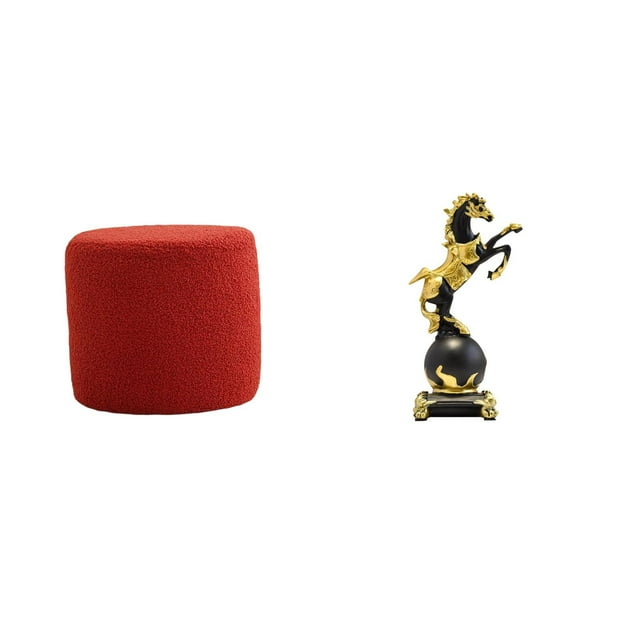 Escabel,Reposapiés pequeño,taburete otomano,sofá,taburete de té,Reposapiés Cubo Taburete Taburete para Dormitorio Baño,Figura de escritorio,Estante de estatua de caballo para