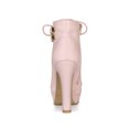 thumbnail image 2 of BLISSFUL STEP Women's Platform Lace Up Strap Block Heels Ankle Boots Pink 7.5, 2 of 7