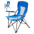 thumbnail image 4 of Silla de campamento portátil silla de campamento plegable de tela de Oxford silla de campamento de pesca al aire libre portavasos azul Picnic, 4 of 10