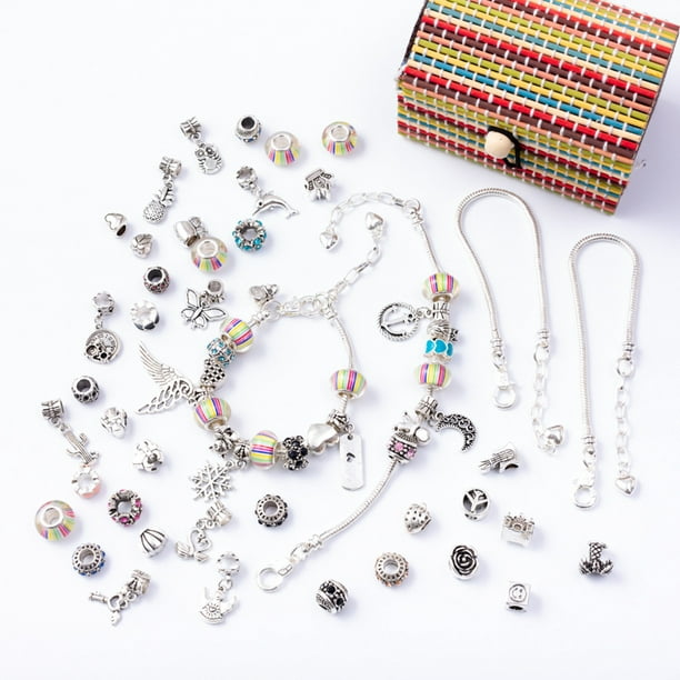 Kit de fabrication de bracelet de charme Ensemble de cadeaux de bijoux  d'artisanat pour enfants filles adolescents H